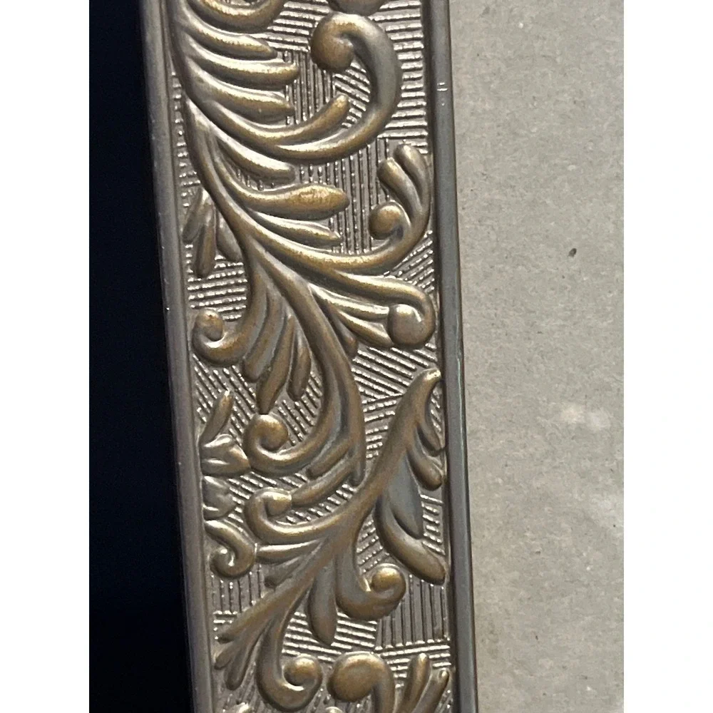 Vintage Silver Ornate Embossed Floral Scroll Picture Frame 8x10 Tabletop Display